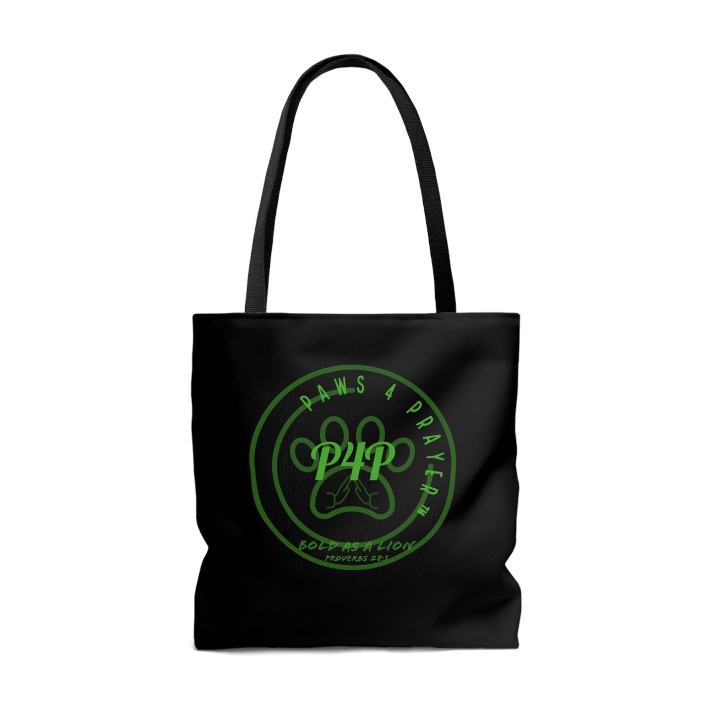 Christ, Coffee, Cat: Tote Bag (Black and Green)