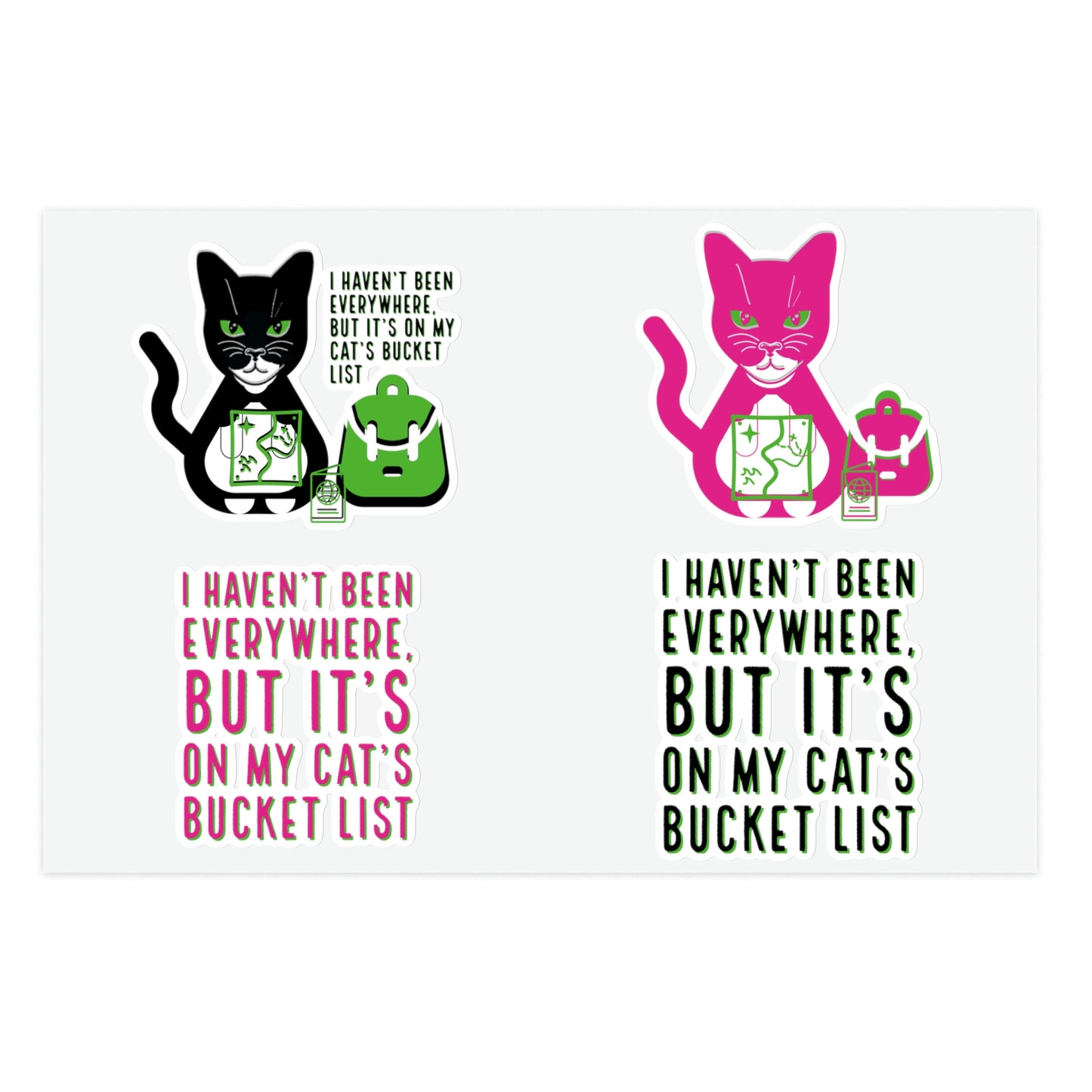 Cat Travel Bucket List: Vinyl Stickers