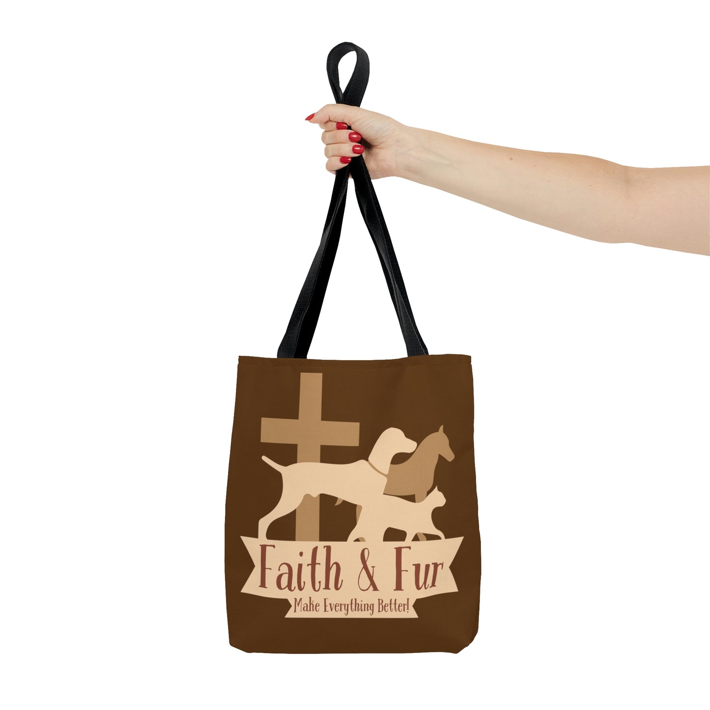 Faith & Fur Make Everything Better-Brown Tote