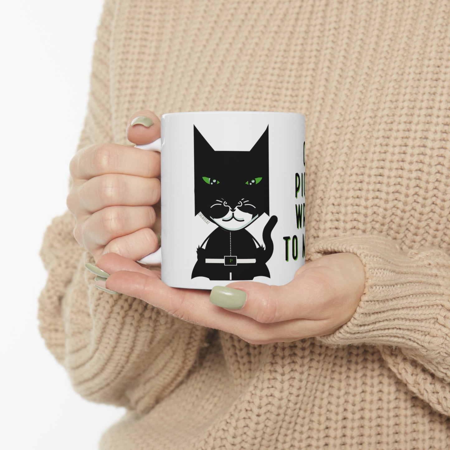 Chemo Cat Coffee Mug: Cancer Picked the Wrong Cat to Mess With - Inspiring and Empowering Ceramic Mug for Cancer Fighters