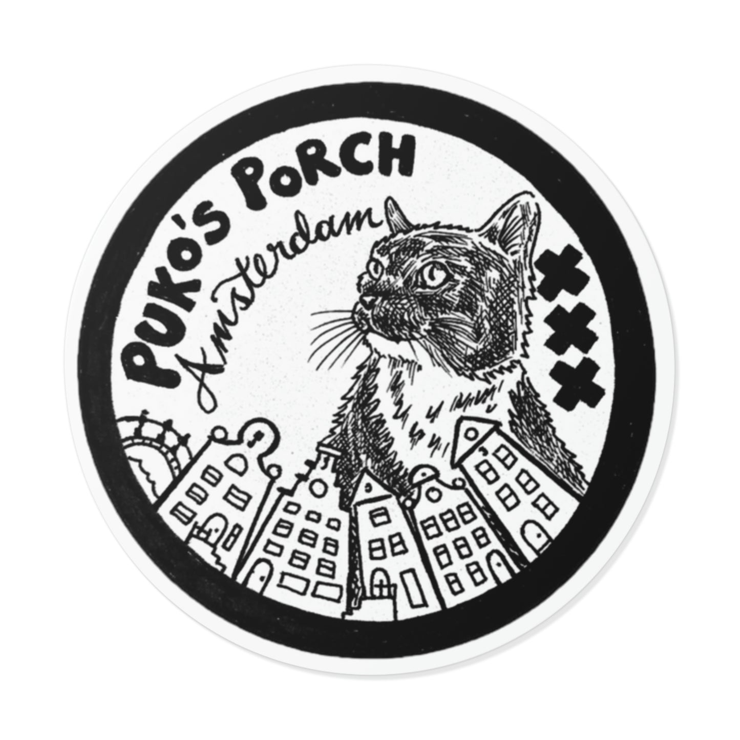 Puko's Porch Custom Design Round Sticker