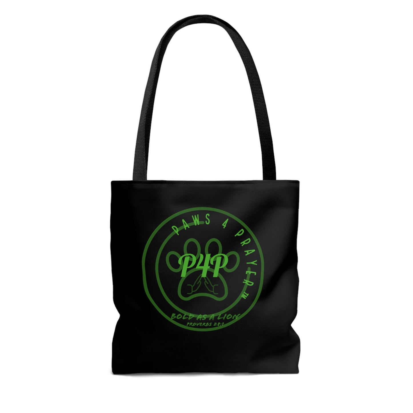 Christ, Coffee, Cat: Tote Bag (Black and Green)