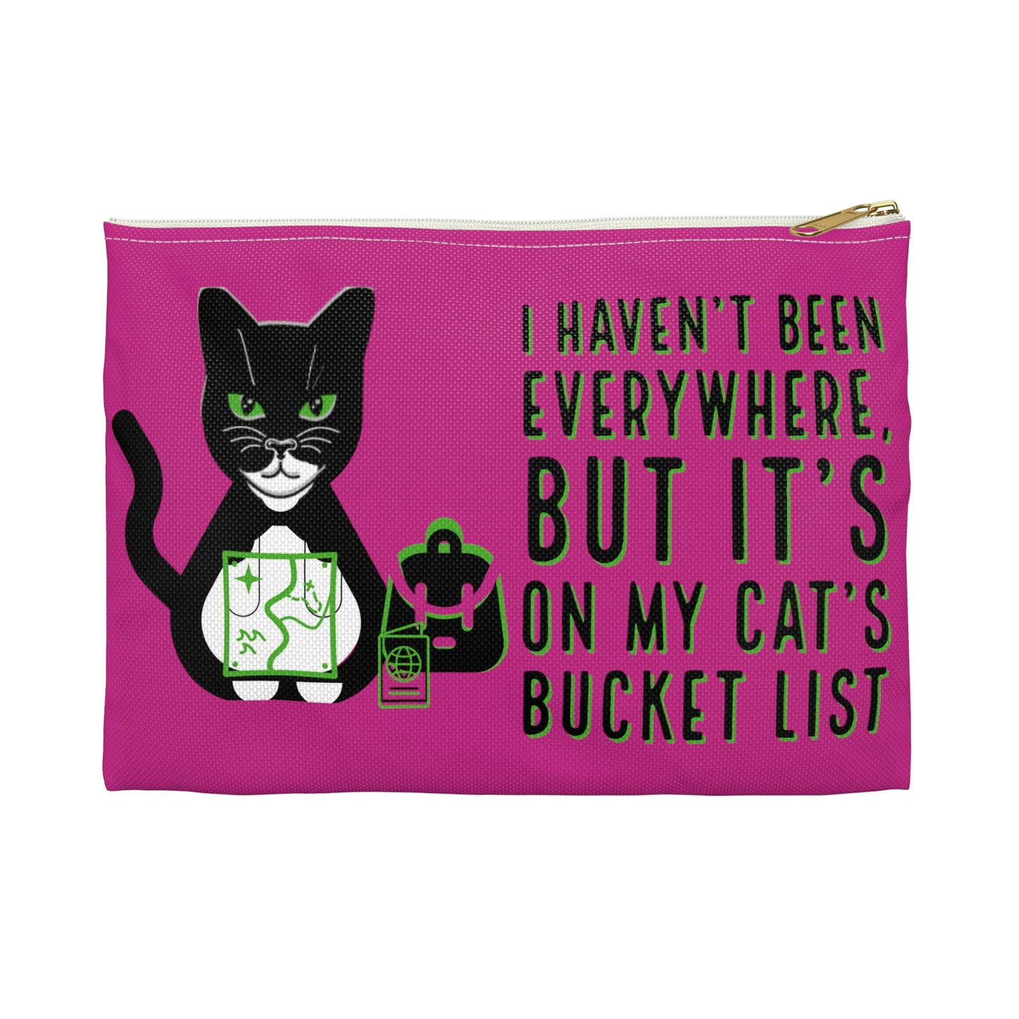 Cat Bucket List: Travel Accessory Pouch-Pink