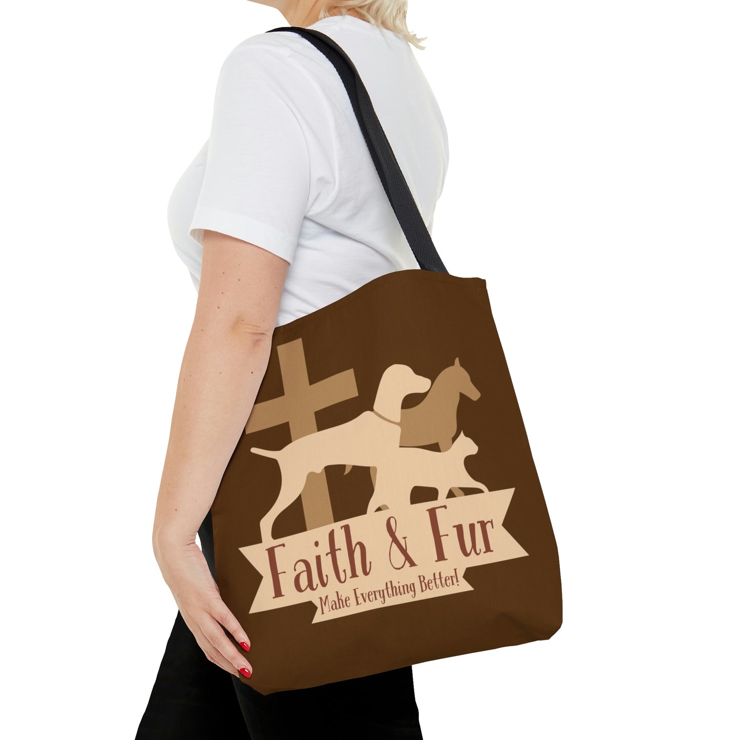 Faith & Fur Make Everything Better-Brown Tote