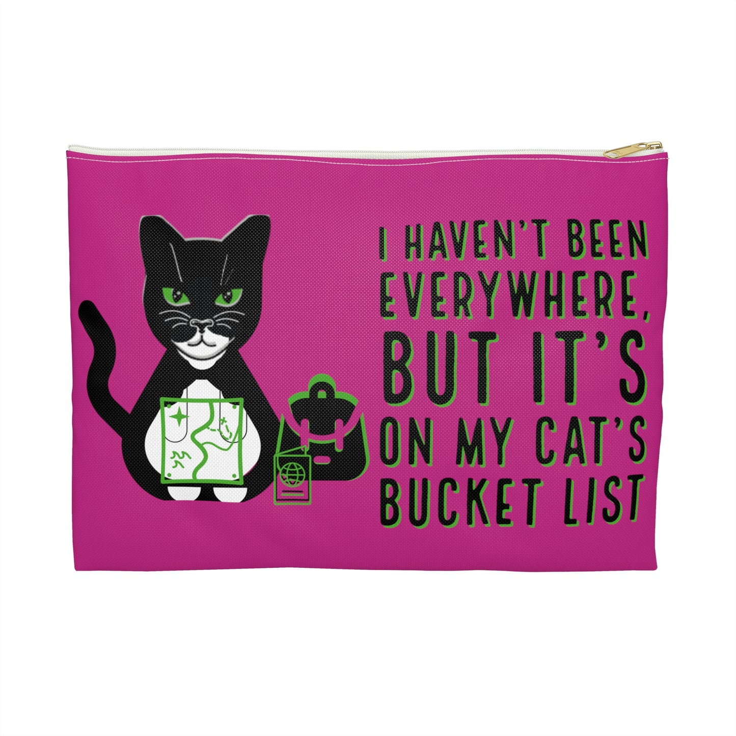 Cat Bucket List: Travel Accessory Pouch-Pink